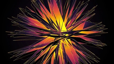 Beautiful Abstract Multicolored Polygonal Surface Moving In 3d Animation. Dar Stock Footage 82533621