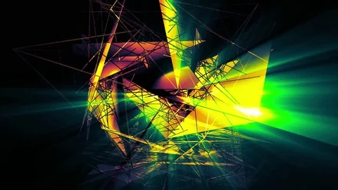 Beautiful Abstract Multicolored Polygonal Surface Moving In 3d Animation. Dar Video stock 82557883