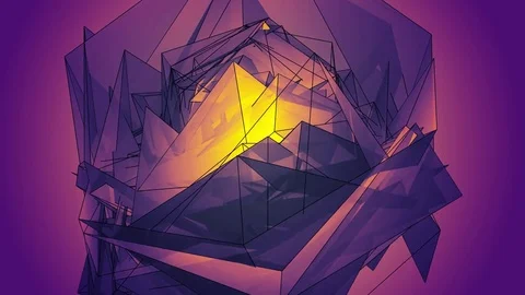 Beautiful abstract multicolored polygonal surface moving in animation. Bright Video stock 82800394