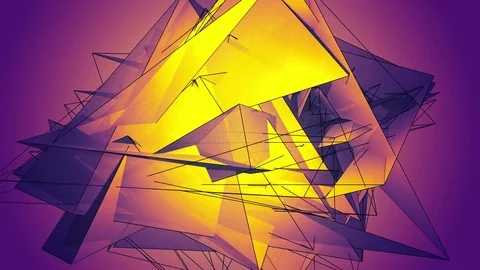 Beautiful abstract multicolored polygonal surface moving in animation. Bright Video stock 82800718