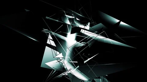 Beautiful Abstract Neon Polygonal Surface Moving In 3d Animation. Dark Triang Stock-Footage 82447449