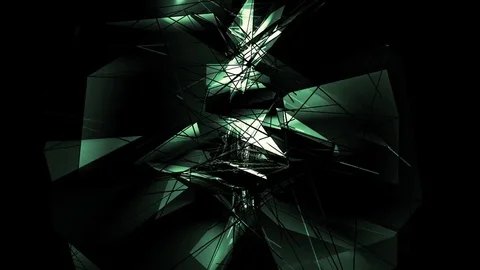Beautiful Abstract Neon Polygonal Surface Moving In 3d Animation. Dark Triang 動画素材 82473677