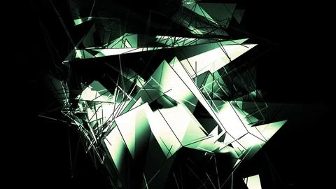 Beautiful Abstract Neon Polygonal Surface Moving In 3d Animation. Dark Triang Stock Footage 82551289