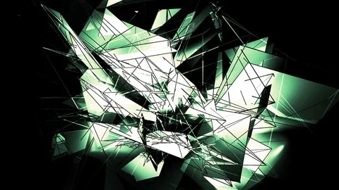 Beautiful Abstract Neon Polygonal Surface Moving In 3d Animation. Dark Triang Stock Footage 82552949