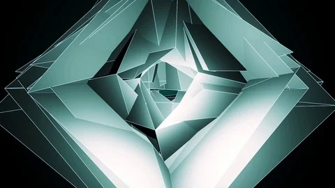 Beautiful Abstract Neon Polygonal Surface Moving In 3d Animation. Dark Triang Stock Footage 82584598