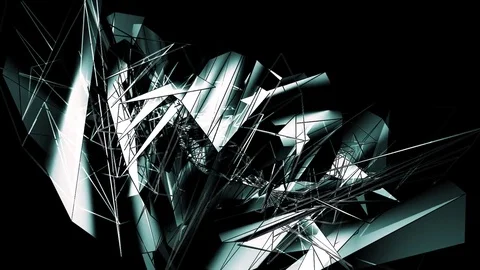 Beautiful Abstract Neon Polygonal Surface Moving In 3d Animation. Dark Triang Stock Footage 82594909