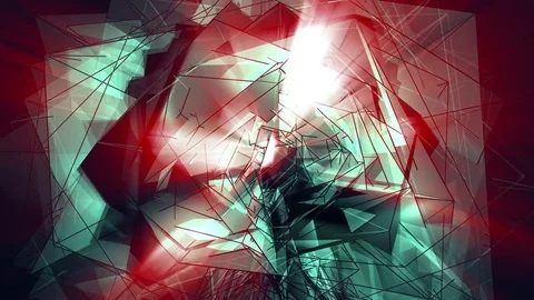 Beautiful Abstract Neon Polygonal Surface Moving In 3d Animation. Dark Triang Video stock 82675975