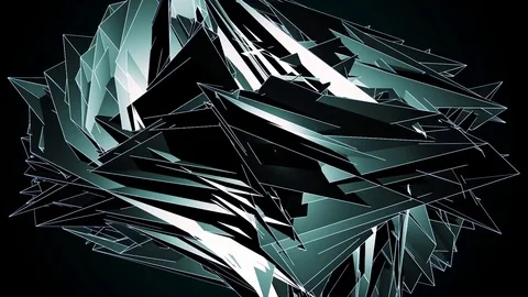 Beautiful Abstract Neon Polygonal Surface Moving In 3d Animation. Dark Triang Vidéo 82685172