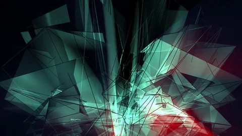 Beautiful Abstract Neon Polygonal Surface Moving In 3d Animation. Dark Triang 動画素材 82690280