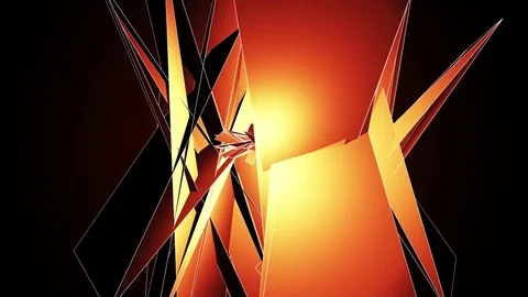 Beautiful Abstract Orange Polygonal Surface Moving In 3d Animation. Dark Tria Stock Footage 82550237