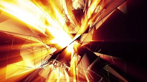 Beautiful Abstract Orange Polygonal Surface Moving In 3d Animation. Dark Tria Stock-Footage 82588494