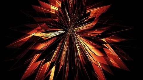 Beautiful Abstract Orange Polygonal Surface Moving In 3d Animation. Dark Tria Vídeo Stock 82595808