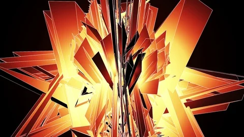 Beautiful Abstract Orange Polygonal Surface Moving In 3d Animation. Dark Tria Stock Footage 82649046