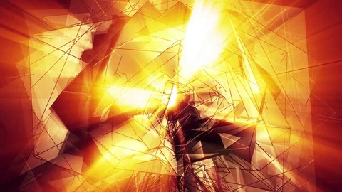Beautiful Abstract Orange Polygonal Surface Moving In 3d Animation. Dark Tria Video stock 82660652