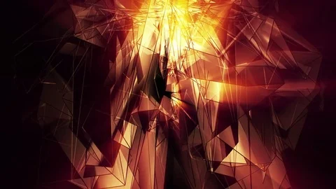 Beautiful Abstract Orange Polygonal Surface Moving In 3d Animation. Dark Tria Vídeos de archivo 82685061