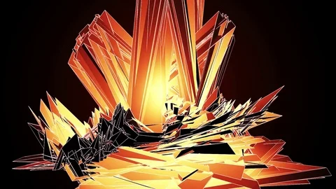 Beautiful Abstract Orange Polygonal Surface Moving In 3d Animation. Dark Tria Vídeos de archivo 82700687