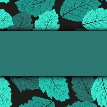 Beautiful abstract pattern with blue autumn leaves on light background. Stock Illustration