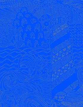Beautiful abstract pattern on a blue background. Stock Illustration