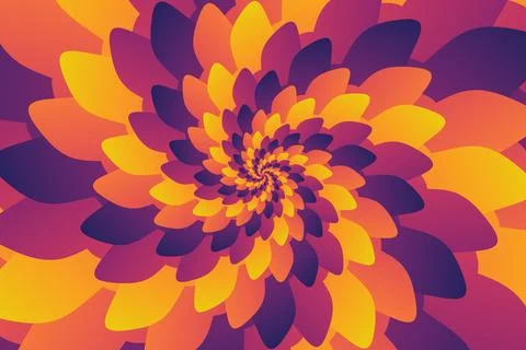 Beautiful abstract pattern illustration of a flower spiral with gradient multi Stock Illustration