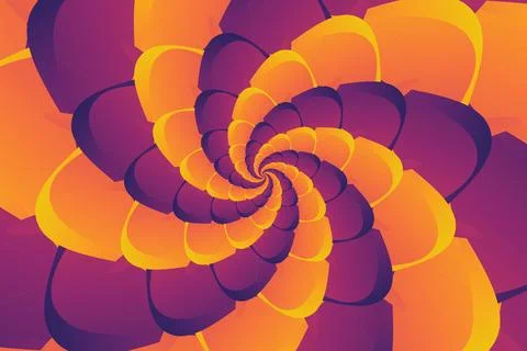 Beautiful abstract pattern illustration of a flower spiral with gradient multi Stock Illustration