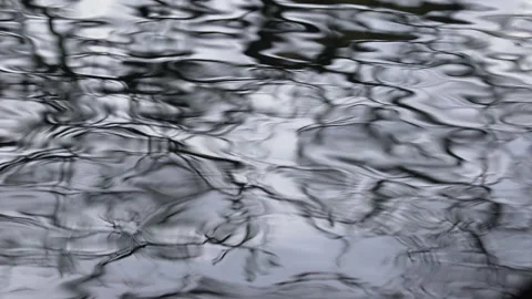 Beautiful abstract patterns and waves on surface of clean river surface Stock Footage 147679880