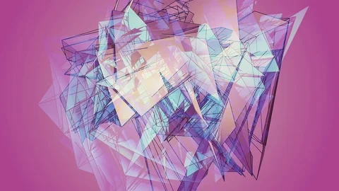 Beautiful abstract pink polygonal. Stock Footage 82707527