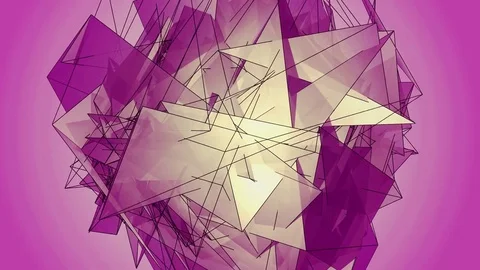 Beautiful abstract pink polygonal. Video stock 82767251