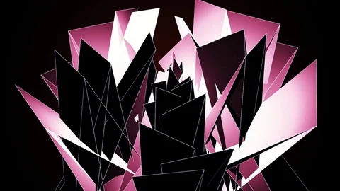 Beautiful Abstract Pink Polygonal Surface Moving In 3d Animation. Dark Triang Vídeos de archivo 82446195