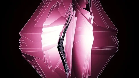 Beautiful Abstract Pink Polygonal Surface Moving In 3d Animation. Dark Triang 스톡 동영상 82447744