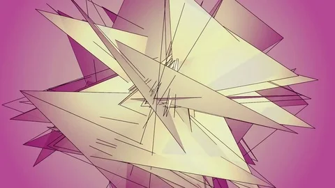 Beautiful Abstract Pink Polygonal Surface Moving In 3d Animation. Bright Tria Video stock 82455197
