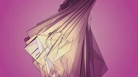 Beautiful Abstract Pink Polygonal Surface Moving In 3d Animation. Bright Tria Video stock 82460115