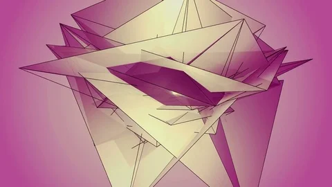 Beautiful Abstract Pink Polygonal Surface Moving In 3d Animation. Bright Tria Stock-Footage 82469211