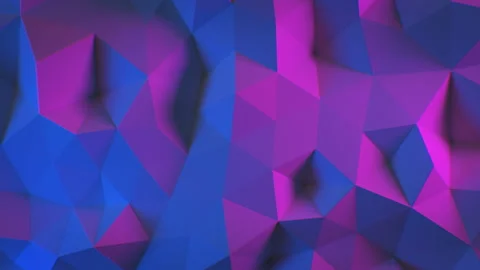 Beautiful Abstract Polygonal Surface Morphing in Blue and Purple Ultraviolet 動画素材 104052829
