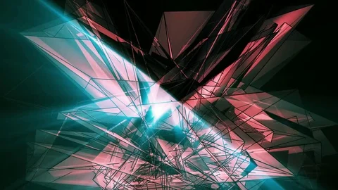 Beautiful Abstract Red Polygonal Surface Moving In 3d Animation. Dark Triangl Vidéo 82545438