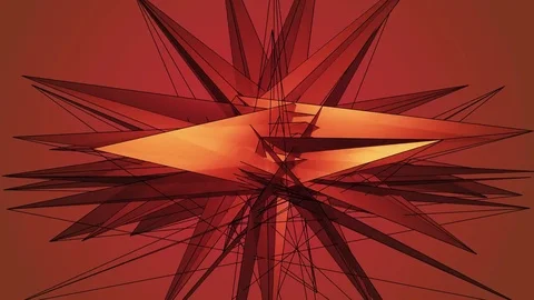 Beautiful abstract red polygonal surface moving in animation. Bright Triangle Video stock 82775255
