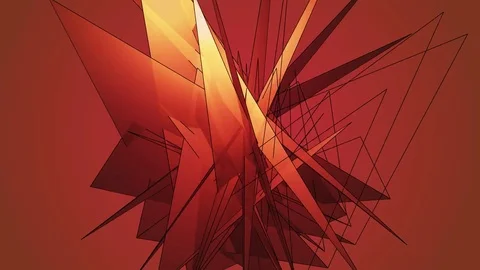 Beautiful abstract red polygonal surface moving in animation. Bright Triangle 動画素材 82797202