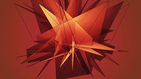 Beautiful abstract red polygonal surface moving in animation. Bright Triangle 動画素材 82800643