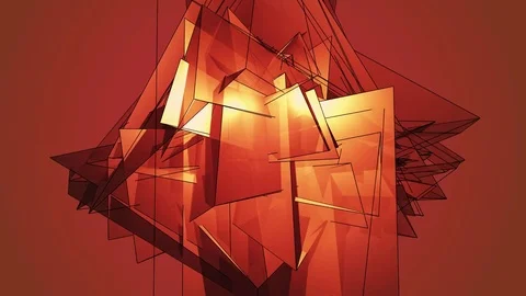 Beautiful abstract red polygonal surface moving in animation. Bright Triangle 動画素材 82801695