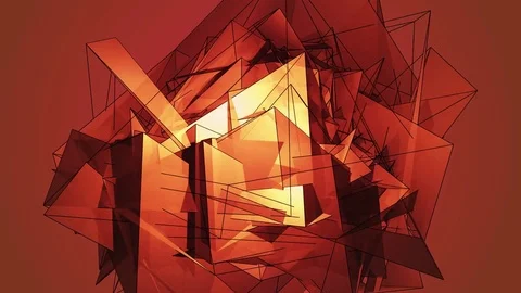 Beautiful abstract red polygonal surface moving in animation. Bright Triangle 動画素材 82802256