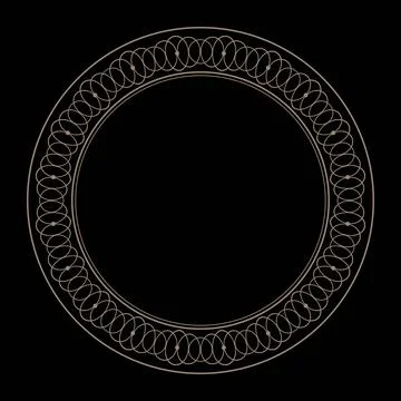 Beautiful Abstract round gold frame. Gold plate with abstract geometric pattern  Stockillustratie