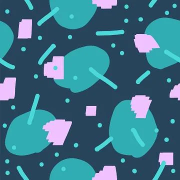 Beautiful abstract seamless repeating pattern. Hand painted artistic style. Illustrazione stock