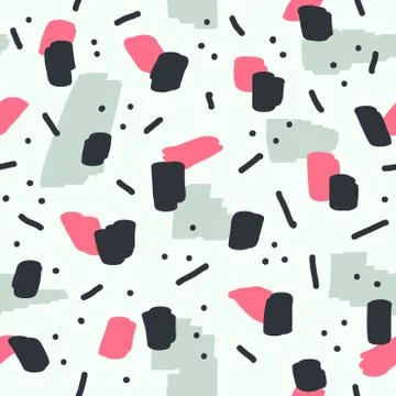 Beautiful abstract seamless repeating pattern. Hand painted artistic style. Stock Illustration