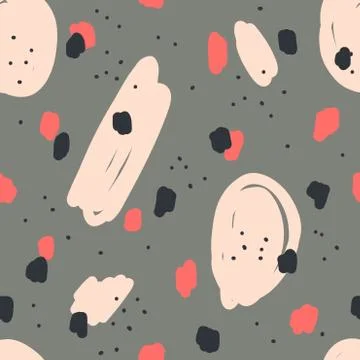 Beautiful abstract seamless repeating pattern. Hand painted artistic style. Stock Illustration