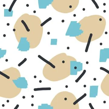 Beautiful abstract seamless repeating pattern. Hand painted artistic style. Illustrazione stock