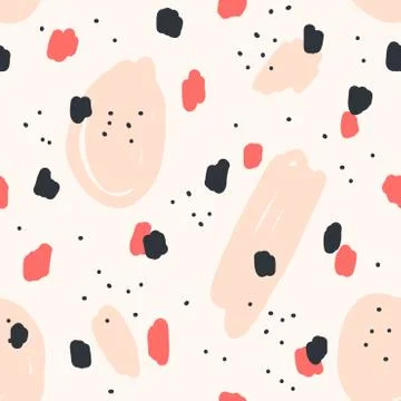 Beautiful abstract seamless repeating pattern. Hand painted artistic style. Stock Illustration