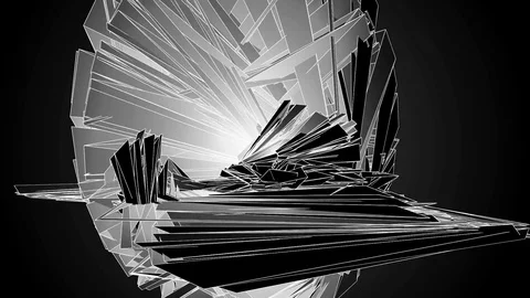 Beautiful abstract silver polygonal. Видео 82619632