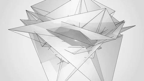 Beautiful abstract silver polygonal. Video stock 82677430