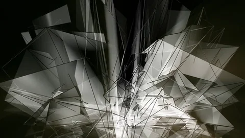 Beautiful abstract silver polygonal. Vidéo 82697935
