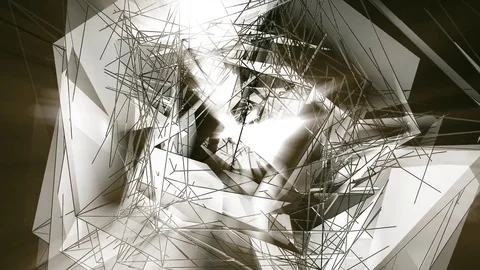 Beautiful abstract silver polygonal. Stock-Footage 82708658