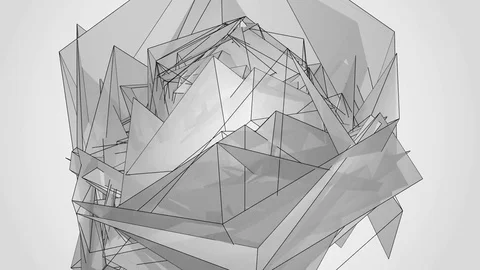 Beautiful abstract silver polygonal. 動画素材 82759442